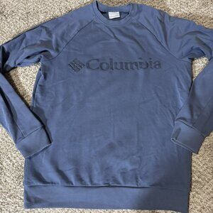 Columbia Sweatshirt Men's Size Small Blue Crewneck Raglan Logo XM0891